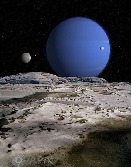 Vue d'artiste de l'exoplanète OGLE-2005-BLG-390L b