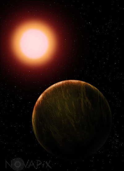 Artwork of exoplanet Gliese 581c