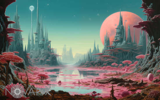 Végétation sur une exoplanète - Illustration