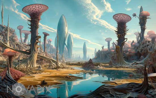 Végétation sur une exoplanète - Illustration