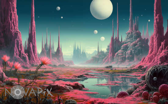 Végétation sur une exoplanète - Illustration