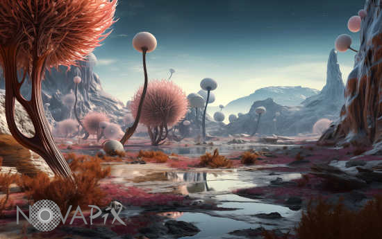 Végétation sur une exoplanète - Illustration