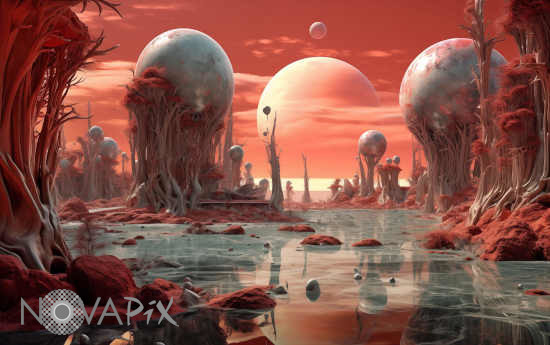 Végétation sur une exoplanète - Illustration