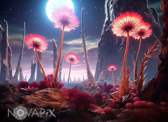 Végétation sur une exoplanète - Illustration