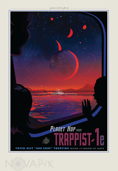 Futuristic Advert for tourism on TRAPPIST-1e - Illustration