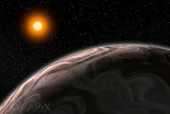 Artist's impression of the Ross 128 b exoplanet