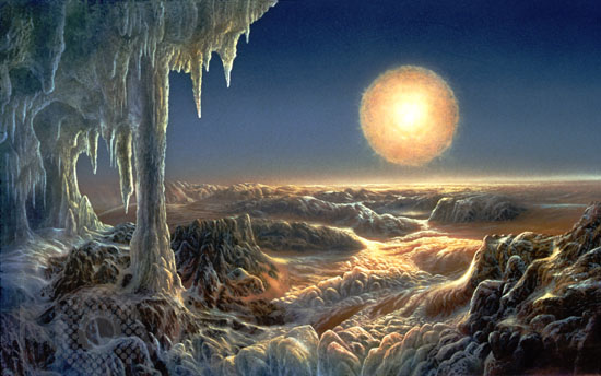 Planète extrasolaire glacée - Illustration