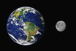 Comparaison des tailles de la Terre et de la Lune