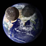 Comparaison des tailles de la Terre et de la Lune