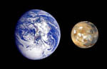 Comparaison des tailles de la Terre et de Mars