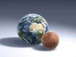 Comparaison des tailles de la Terre et de Mars
