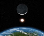 Terre Lune et Soleil -vue d'artiste
