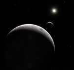 Terre Lune et Soleil - vue d'artiste