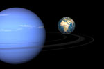 Comparaison de tailles: Neptune et la Terre 