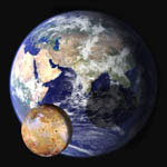 Comparaison des tailles de la Terre et de Io