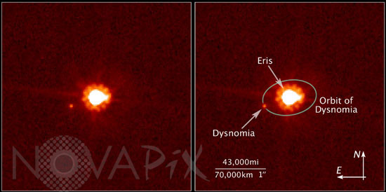 La planète naine Eris et son satellite