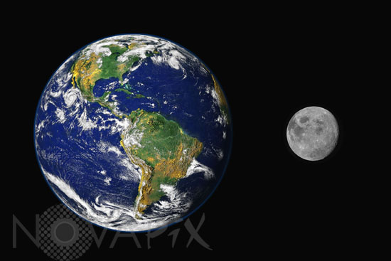 Planetary-size comparison : Earth and Moon