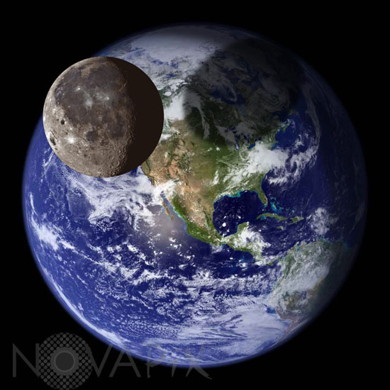 Planetary-size comparison : Earth and Moon