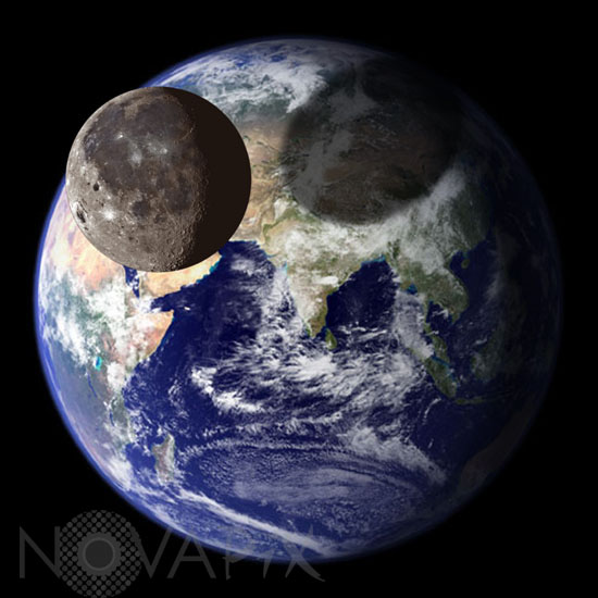 Planetary-size comparison : Earth and Moon