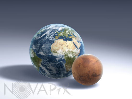 Planetary-size comparison : Earth and Mars