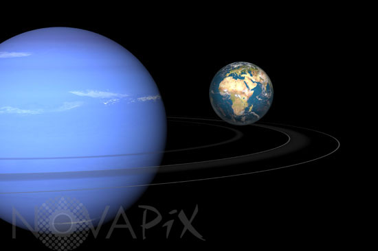 Comparaison de tailles: Neptune et la Terre 