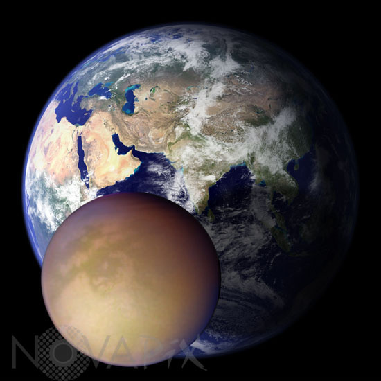 Comparaison des tailles de la Terre et de Titan