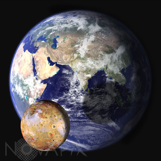 Comparaison des tailles de la Terre et de Io
