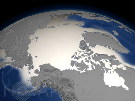 Pôle nord par satellite 1980-2002