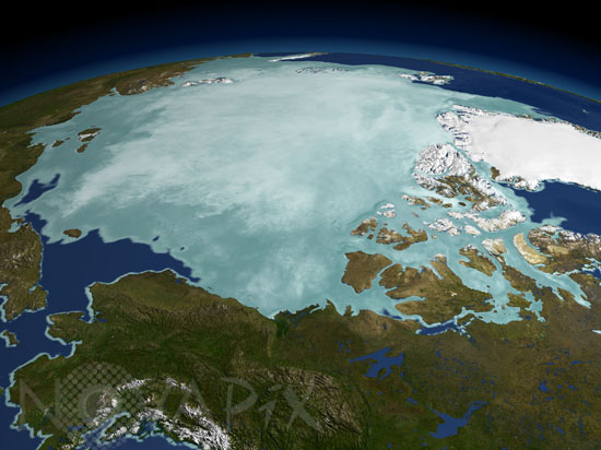 Pôle nord par satellite 10/2002