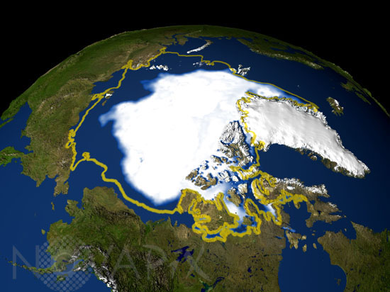 Pôle nord par satellite 09/2005