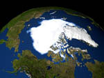 Pôle nord par satellite 09/2005