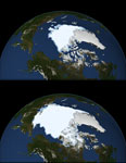 Terre: fonte de la glace arctique -1979-2012