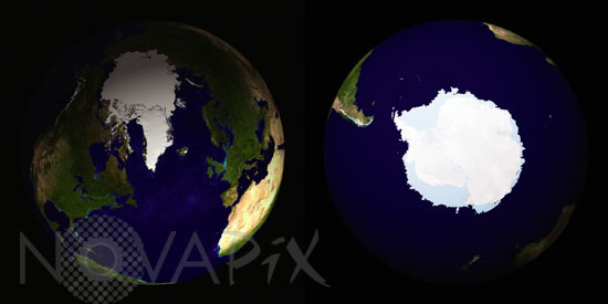 Les deux pôles de la Terre