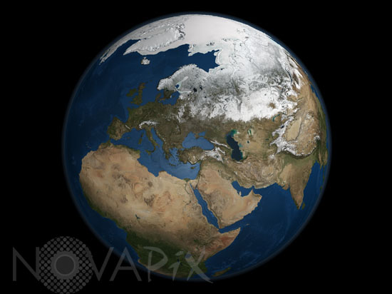 Terre : pôle nord par satellite