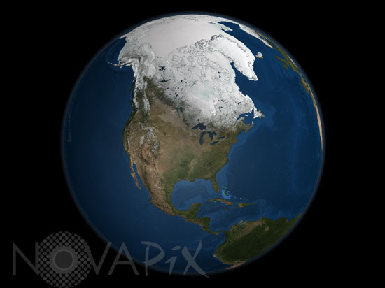 Terre : pôle nord par satellite