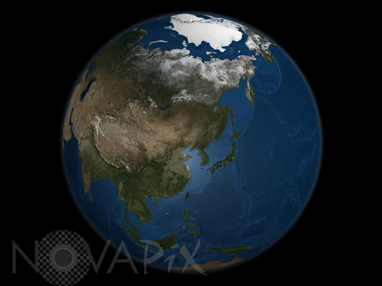 Terre : pôle nord par satellite
