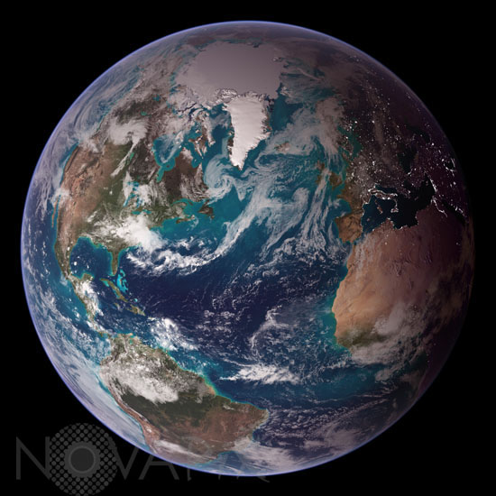 Terre par satellite -Océan Atlantique