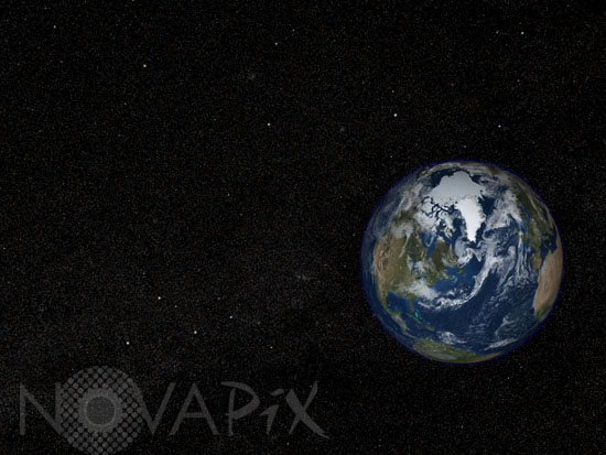 Earth with starry sky