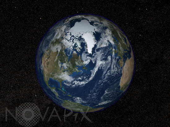 Earth with starry sky