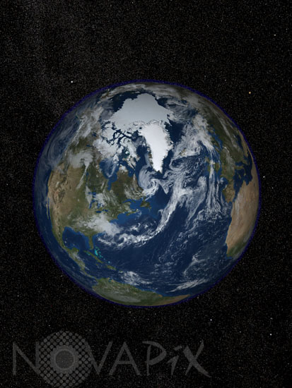 Earth with starry sky