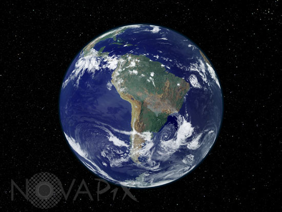 Earth with starry sky - South America