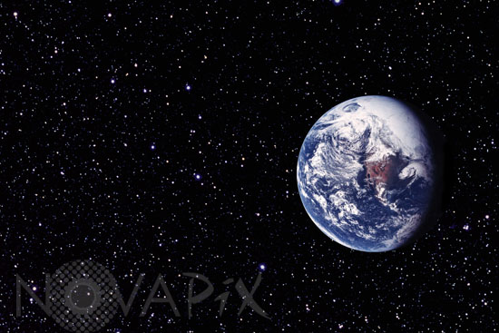 Earth with stars