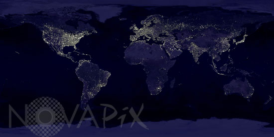 Terre vue de nuit