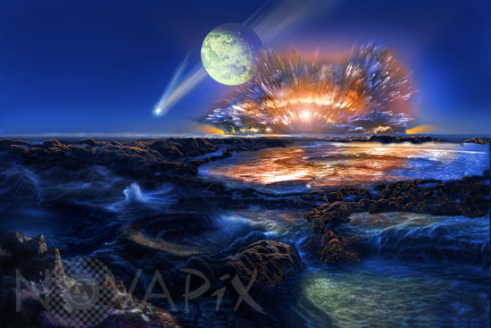 Comet flood - Artist view