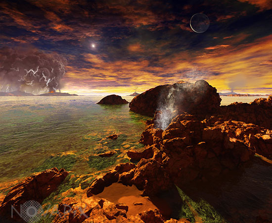 Life appears on early Earth - Artist view