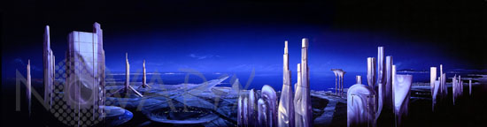 City and airport of the future - Artist view
