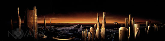City and airport of the future - Artist view