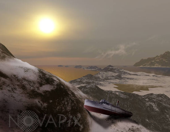 La fin des oceans sur Terre - Vue d'artiste