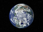 Earth with starry sky - North Pole