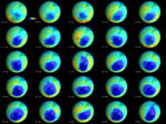 Evolution du trou d'ozone au pôle sud de 1979 à  2004